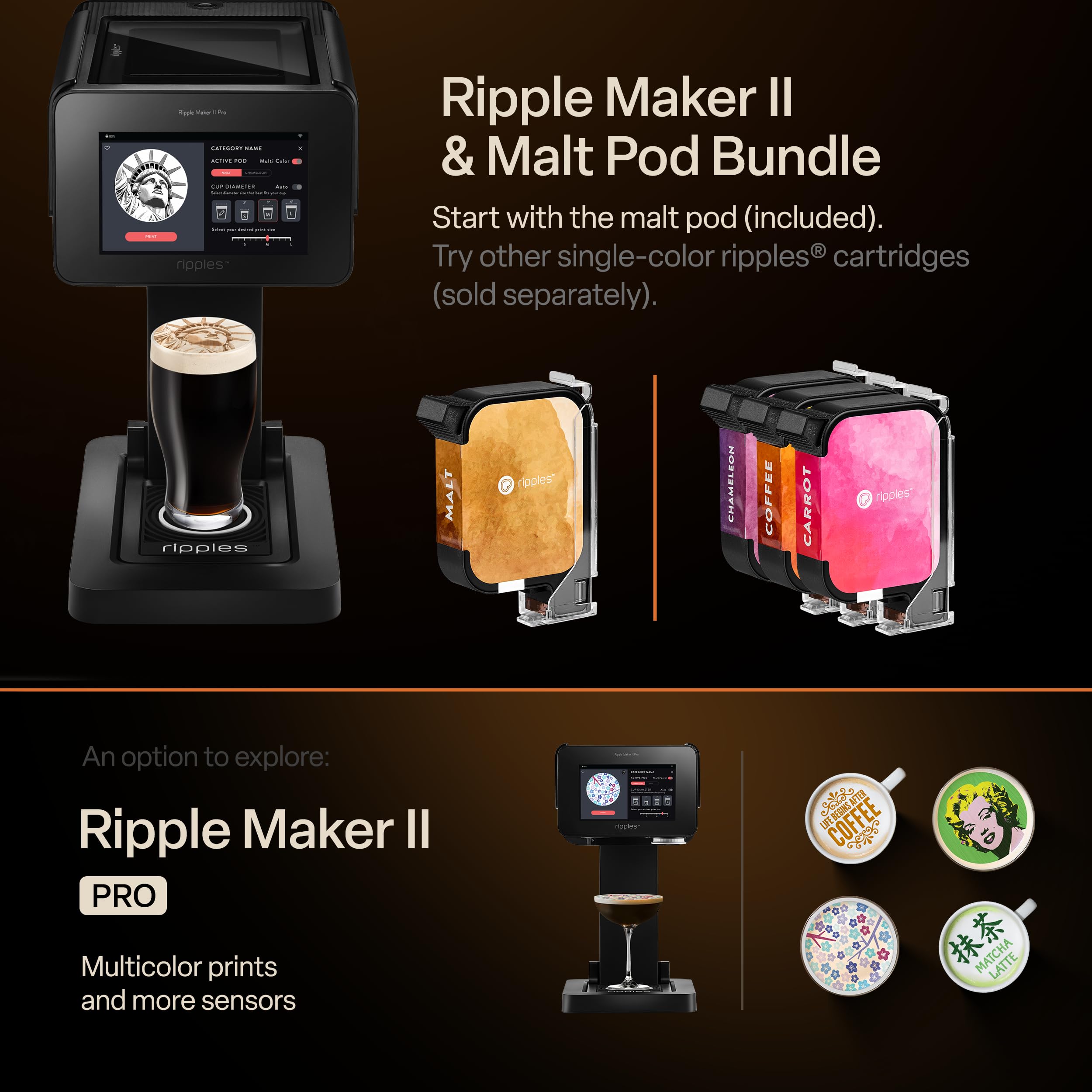 Amazon.com: Ripples The Original Maker II, Print on Beverage Foam